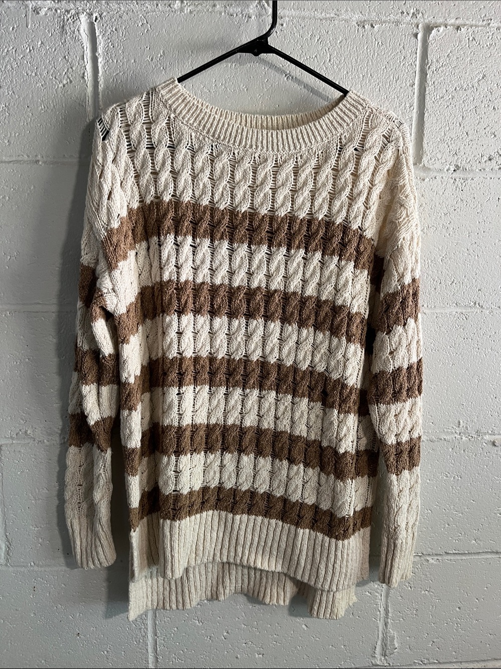 Pilcro High Low Striped Knit Sweater- oversized XS